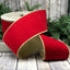 LISTON 4'' X 10 YD TERCIOPELO ROJO CON TRIM GLITTER ORO