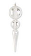 Colgante blanco y plata de Cristal 38 cms
