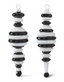 Colgante de cristal blanco y negro 18.5 cms (2 piezas)