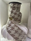 LISTON 4'' X 5 YD TERCIOPELO HOUNDSTOOTH TAUPE/ORO