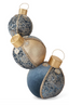 Esferas Azul y oro en velvet c/joyas 61 cms