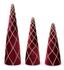 Set 3 pinos velvet Burgundy 51 cms